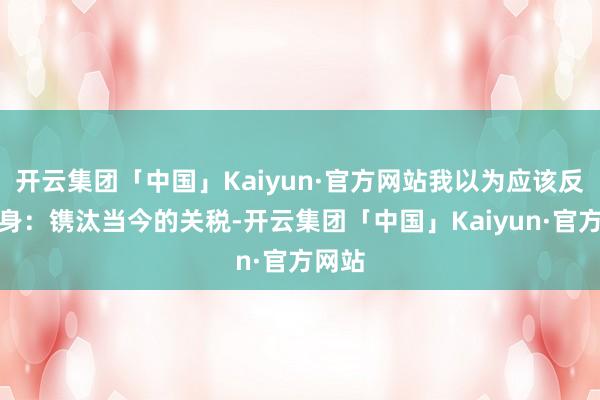 开云集团「中国」Kaiyun·官方网站我以为应该反治其身：镌汰当今的关税-开云集团「中国」Kaiyun·官方网站