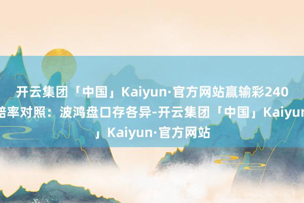 开云集团「中国」Kaiyun·官方网站赢输彩24063期欧亚赔率对照：波鸿盘口存各异-开云集团「中国」Kaiyun·官方网站