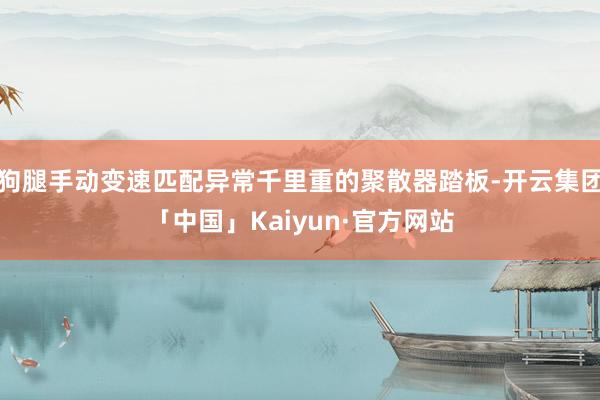 狗腿手动变速匹配异常千里重的聚散器踏板-开云集团「中国」Kaiyun·官方网站