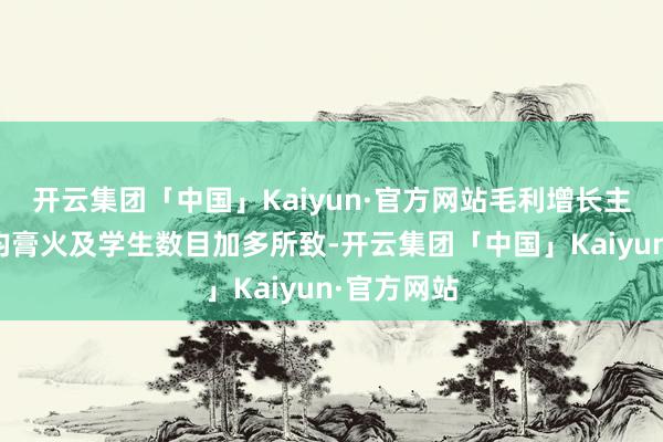 开云集团「中国」Kaiyun·官方网站毛利增长主要由于平均膏火及学生数目加多所致-开云集团「中国」Kaiyun·官方网站