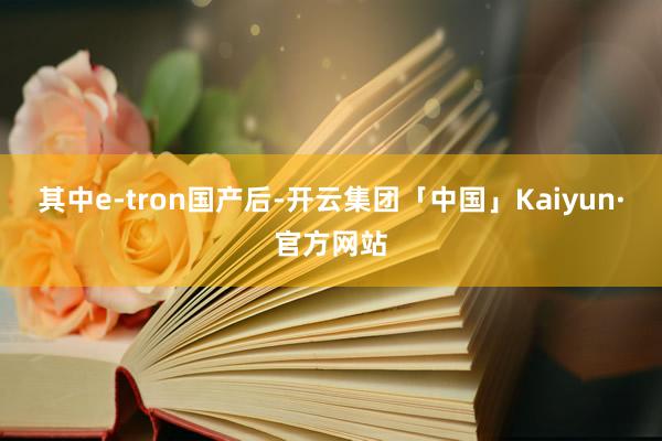 其中e-tron国产后-开云集团「中国」Kaiyun·官方网站