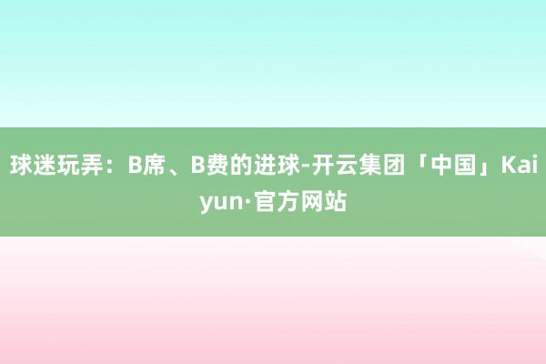 球迷玩弄：B席、B费的进球-开云集团「中国」Kaiyun·官方网站