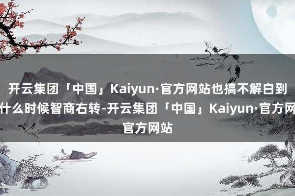 开云集团「中国」Kaiyun·官方网站也搞不解白到底什么时候智商右转-开云集团「中国」Kaiyun·官方网站