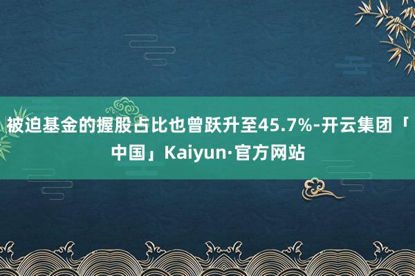 被迫基金的握股占比也曾跃升至45.7%-开云集团「中国」Kaiyun·官方网站