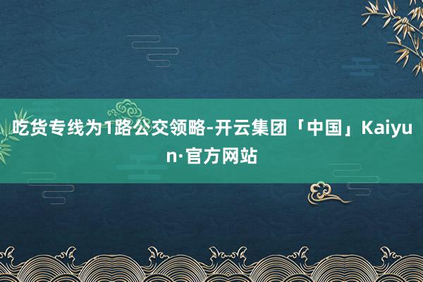 吃货专线为1路公交领略-开云集团「中国」Kaiyun·官方网站