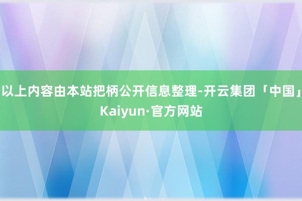 以上内容由本站把柄公开信息整理-开云集团「中国」Kaiyun·官方网站