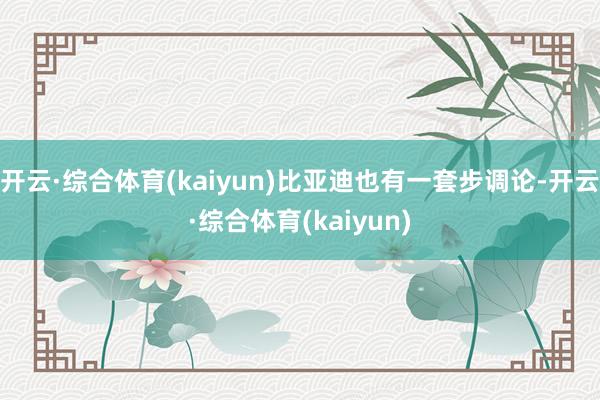 开云·综合体育(kaiyun)比亚迪也有一套步调论-开云·综合体育(kaiyun)