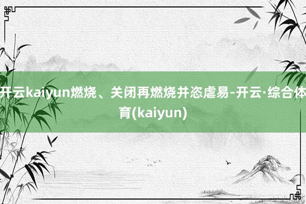 开云kaiyun燃烧、关闭再燃烧并恣虐易-开云·综合体育(kaiyun)