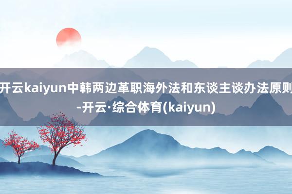 开云kaiyun中韩两边革职海外法和东谈主谈办法原则-开云·综合体育(kaiyun)