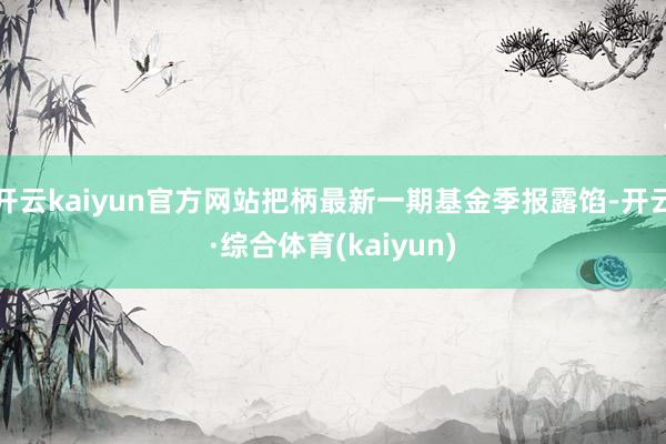 开云kaiyun官方网站把柄最新一期基金季报露馅-开云·综合体育(kaiyun)