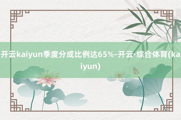 开云kaiyun季度分成比例达65%-开云·综合体育(kaiyun)