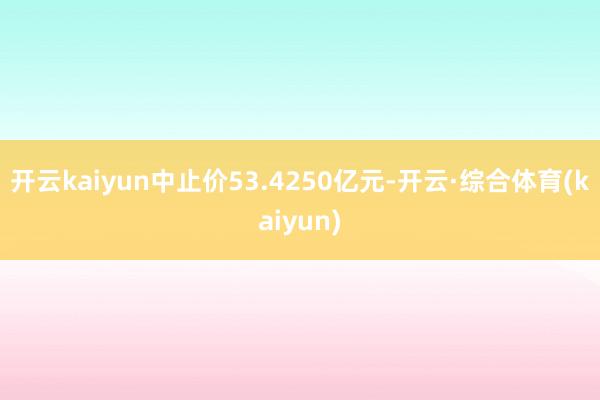 开云kaiyun中止价53.4250亿元-开云·综合体育(kaiyun)