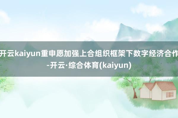 开云kaiyun重申愿加强上合组织框架下数字经济合作-开云·综合体育(kaiyun)
