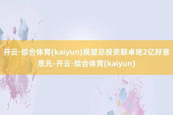 开云·综合体育(kaiyun)展望总投资额卓绝2亿好意思元-开云·综合体育(kaiyun)